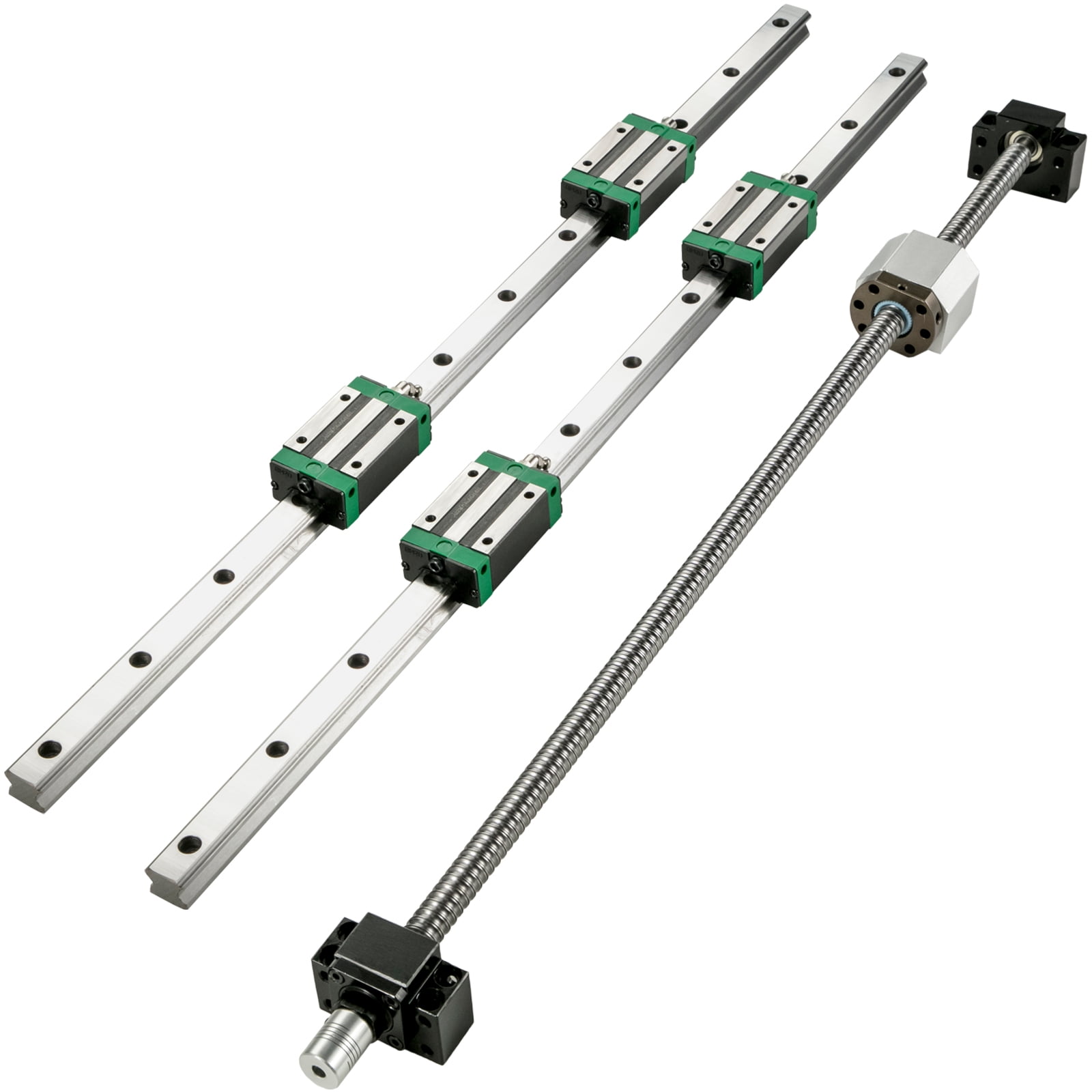 CNC Set 20-400mm 2x Linear Guideway Rail 4x Square type carriage bearing block 