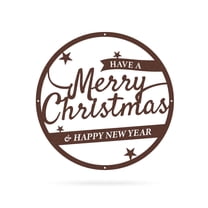 RealSteel: Merry Christmas Holiday Steel Sign - Festive Metal Wall Décor for Indoor/Outdoor Display (Type3/16"/ Penny Vein)