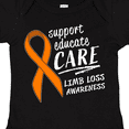 thumbnail image 4 of Inktastic Support Educate Care Limb Loss Awareness Orange Ribbon Boys or Girls Baby Bodysuit, 4 of 5
