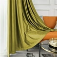 thumbnail image 6 of Voguele Blackout Curtain Energy Efficient Drapes Thermal Insulated Privacy UV Protection Window Panel Velvet Rod Pocket Yellow -green W:59"x H:71"/ 150cm*180cm, 6 of 7