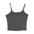 thumbnail image 4 of LNWUY 2 Pack Camisole for Women Plus Size Solid Round Neck Camisole Basic Undershirt Spaghetti Strap Cami Tank Top Gray S, 4 of 7