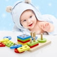 thumbnail image 2 of Miangastore Wooden Geometric Blocks Building Stacker Shape Sorter Column Puzzle Stacking Set for Kids, 2 of 4