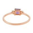 thumbnail image 2 of KIRAN FINE JEWEL Bezel Square Purple Amethyst Topaz Stackable Ring Rose Gold Plated 925 Sterling Silver Wedding Band Ring Statement Jewelry Gift For Her, 2 of 5