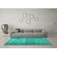 thumbnail image 3 of Ahgly Company Indoor Rectangle Abstract Turquoise Blue Contemporary Area Rugs, 2' x 4', 3 of 4
