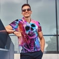 thumbnail image 4 of Wukai Neon Skull With Milkshake Men’s Polo Shirts Sleeve,Camisas Polo Para Hombre,True Classic Tees Men-Small, 4 of 6