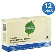 Seventh Generation Free & Clear Natural Fabric Softener Sheets, 65 sheets, (Pack of 12)
