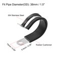 thumbnail image 2 of Unique Bargains 1.5'' R Shape Rubber Cushioned Insulated Clamps 304 Stainless Steel 10 Pack, 2 of 3