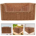 thumbnail image 4 of CHUANK Coffre de Rangement en Osier Blanc Imitation Panier Tressé Bureau en Rotin, 4 of 8