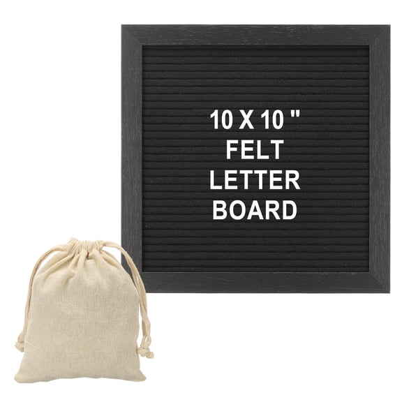 Uxcell Felt Letter Board, 10x10" Black Message Board, White Letter