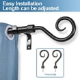 thumbnail image 4 of Urbanest Adjustable Single Curtain Rod Set Domanda Finials – 5/8 -Inch Diameter, With Black Rod, 28–48 Inches, 4 of 6
