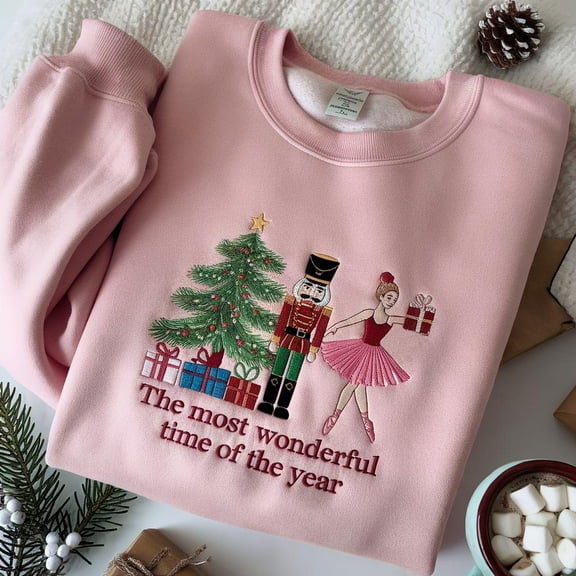 Nutcracker Embroidered Sweatshirt, Christmas Nutcracker Sweatshirt, Family Christmas Shirt, It's Most Wonderful Time of The Year Sweatshirt