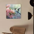thumbnail image 4 of 16 Inch Wall Clock Battery Operated Square Clock Decorative for Office, Kitchen, Outdoor, Living Room，Hummingbird White Flower Leaves Creative, 4 of 4