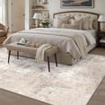 thumbnail image 2 of 8x10 Washable Area Rug Beige Grey Abstract Living Room Bedroom Carpet Neutral Modern Non Slip Soft Low Pile Indoor Large Throw Rug for Dining Room Office, 2 of 7