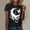 Black, variant on T Shirts For Women Graphic Fashionable Moon Printed Round Neck Short Sleeved Sports Tshirts Top