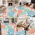 thumbnail image 5 of 6'x9' Area Rugs, Ocean Coral Indoor Outdoor Area Rug for Living Room Bedroom, Orange Red Green Turquoise Plant Branch Washable Bathroom Rugs Kitchen Floor Carpet Mats Home Decor Aesthetic, 5 of 8