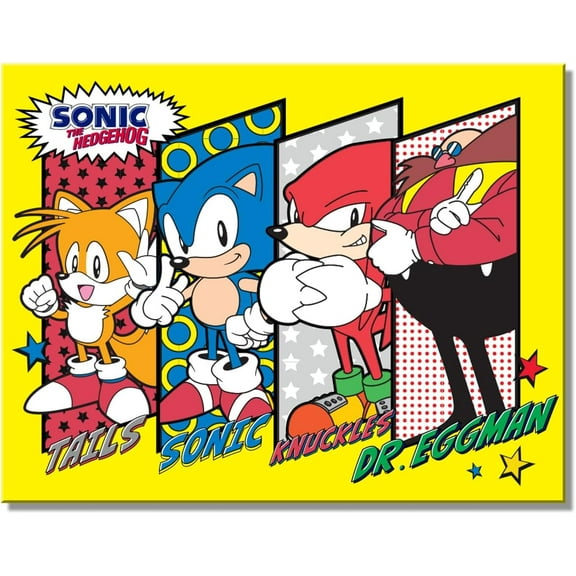 Sonic The Hedgehog Panels Tin Sign (12.5" x 16")