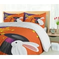 thumbnail image 5 of Ambesonne Magician Duvet Cover Set, Little Bunny and Hat Trick, Queen, Burnt Sienna Violet, 5 of 6