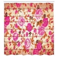 thumbnail image 3 of Ambesonne Vintage Shower Curtain, Roses on Wood Backdrop, 69"Wx70"L, Pink Orange, 3 of 5