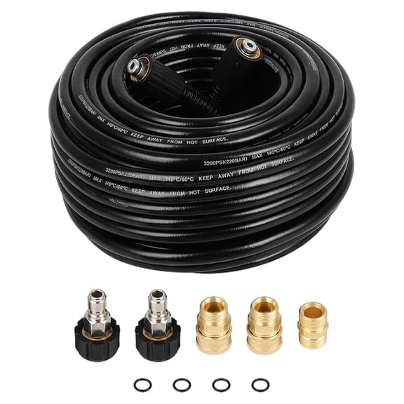100FT 3200PSI Replacement Pressure Washer Hose for 3/8" High Power Pressure Washer