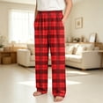 thumbnail image 2 of hotojiny Unisex Kids Pants Boys Girls Comfortable Plaid Bottoms Loose Fit Elastic Waist Soft Trousers for Christmas(Red aa1,15-16 Years), 2 of 7