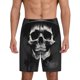 thumbnail image 1 of Balery Black White Hat Skull Pantalones cortos de pijama de punto de algodón para hombre con cinturilla y bolsillos-Medium, 1 of 6
