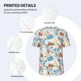 thumbnail image 3 of Zufioo Summer Stamp Print Men's Baseball Short Sleeve, Moisture Wicking Button-Down Hip Hop Tee-Large, 3 of 7
