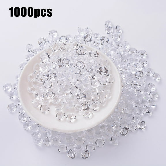 Dreamhall 1000Pcs 3-10mm Mixed Diamonds Crystals Acrylic Gems Wedding Table Scattering Gemstones Christmas Party Decorations Bridal Shower Vase Fillers Clear