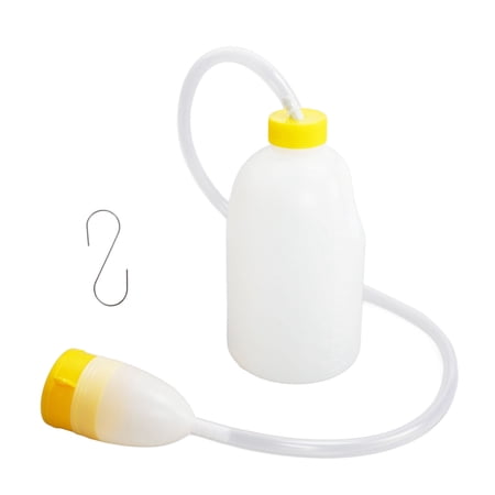 YAHHU Mens Urinal Bottle with 35.4 inches / 90 cm Urinary Tube, 57.5 fl oz / 1700 ml Large Capacity Spill-Proof Pee Bottle with Lid for Hospital Bedridden Patients, Odor Shield Male Urinal