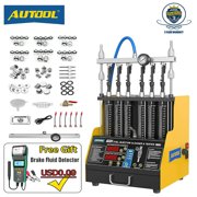 AUTOOL CT400 Fuel Injector Cleaner and Tester Automobile GDI EFI FSI Ultrasonic Wave Fuel Injector Cleaning Machine 6 Cylinders Petrol Injection Tester for Cars Motorcycles