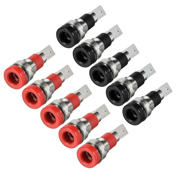 5 Pairs Binding Post Terminal, M8 Thread Power Amplifier Speaker Connector Banana Plug Jack Socket 1.14-Inch Length