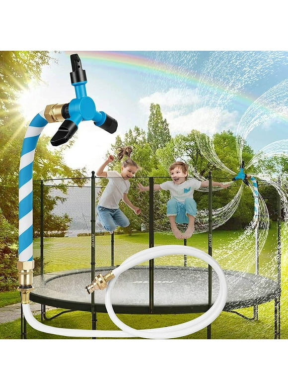 Trampoline Sprinkler for Kids Outdoor Play, Trampoline Accessories 360 Water Rotating for 8-16 ft Trampolines