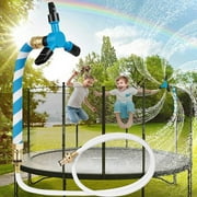 Trampoline Sprinkler for Kids Outdoor Play, Trampoline Accessories 360 Water Rotating for 8-16 ft Trampolines
