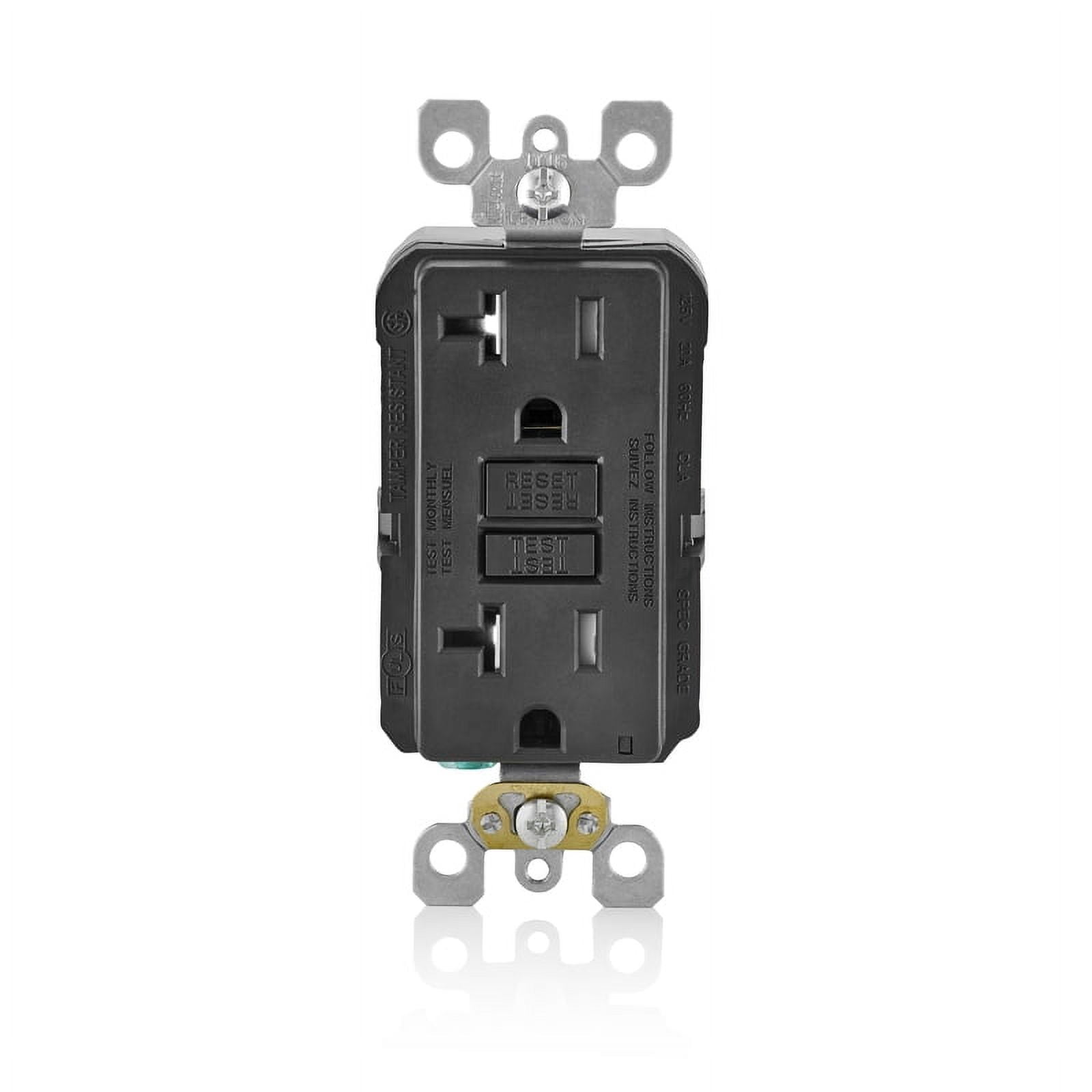 Leviton R95-GFTR2-0KE 20 Amp Black GFCI Receptacle