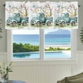 thumbnail image 3 of Easter Eggs Valances for Windows Truck with Egg Rod Pocket Curtain Valance Window Treatment Short Curtains for Kitchen Living Room, 54"x18", 3 of 9