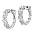 thumbnail image 2 of White Sterling Silver Earring In & Out Hoop Women'S Cubic Zirconia CZ Baguette 21.5 mm 22.5, 2 of 3