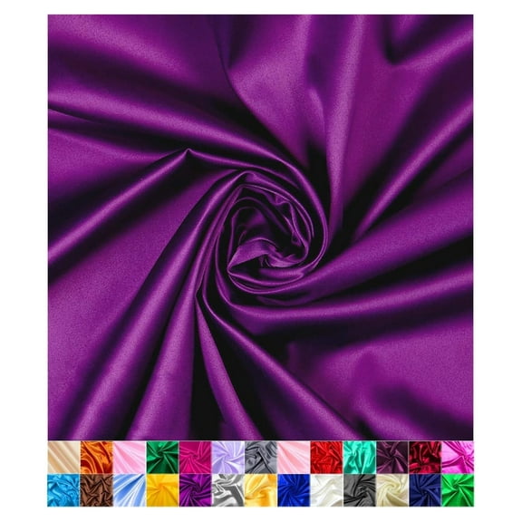 Fabric | Decoration & Sewing | Shiny & Luxury | 60" Wide Roll | Metallic Shiny | Upholstery, Lining, Drapery, DIY (Purple, 7 Yard)