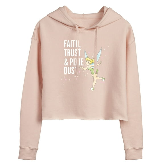 Tinker Bell - Faith Trust Pixie Dust - Juniors Cropped Pullover Hoodie
