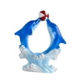 thumbnail image 3 of Estatuilla de estatua de delfín, decoraciones coleccionables, decoración de escritorio para pastel, figura de resina, escultura de Animal marino para Estilo B, 3 of 8