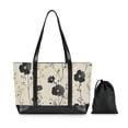 thumbnail image 7 of FORMRS Canvas Laptop Tote Bag for Women with 15.6" Computer Compartments Shoulder Handbag, Small Black Flowers, 7 of 7