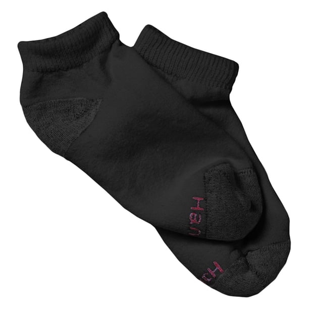 Calcetines Hanes para mujer, 10 pares, tobilleros deportivos, negros, talla 8-12