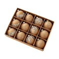 thumbnail image 2 of Velvet Christmas Ball Ornament Hanging Style Inlaid Detail Decorative Surface Bauble for Christmas Tree Hanging Display, 2 of 7