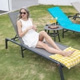 thumbnail image 5 of Ltmate Set of 2 Aluminum Outdoor Adjustable Backrest Chaise Lounge Chair, Assemble-Free Patio Folding Pool Lounge Chair,Beige, 5 of 6