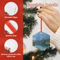 thumbnail image 4 of Naloa Majestic Deer Mountain Lake Acrylic Santa Tree Decorations Christmas Hanging Pendant for Christmas Winter New Year Party Hanging Decorations-Hexagon, 4 of 7