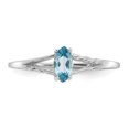 thumbnail image 4 of 10k White Gold Blue Topaz Birthstone Ring December Gemstone, 4 of 10