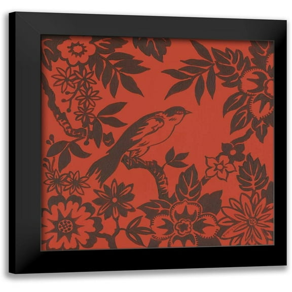 Gorham, Gregory 12x12 Black Modern Framed Museum Art Print Titled - Bird Song I