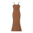 thumbnail image 3 of ZAXARRA Robe Longue d'Été pour Femmes, Couleur Unie Bretelles Spaghetti Col Carré Robe Moulante pour Fête Boîte de Nuit, 3 of 9