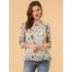thumbnail image 3 of BluCasual De GaCon Estampado Floral De Man3/4 Con Volantes PaMujer Beige S, 3 of 6