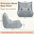 thumbnail image 2 of Bean Bag Chair for Adults with Lumbar support pillow Memory Foam Giant Bean Bag Sofa with Corduroy Material Lazy Sofa for Living Room Bedroom Dorm Office, Grey, 2 of 7