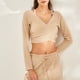 thumbnail image 2 of Ropa de yoga y fitness para mujer, cuello en V grande, informal, transpirable, para correr, deportes, manga larga, ropa de secado rápido, 2 of 6