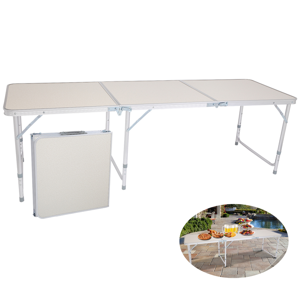 Folding Table Portable White Indoor Outdoor BBQ Picnic Party White Camp Table